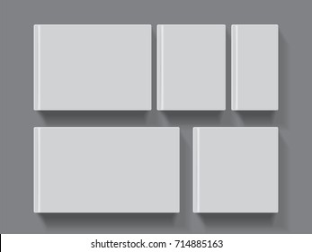 Book with a hardcover on a black background. It's easy to change colors. Mock Up Vector Template