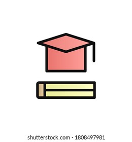 Book, hat color gradient vector icon