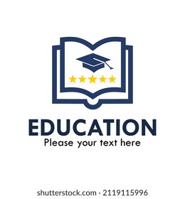 Book with hat graduation logo template illustration
