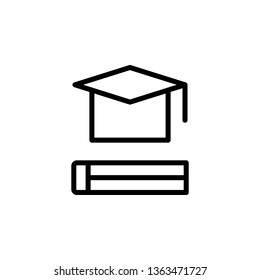book, hat icon. Simple thin line, outline vector of Book icons for UI and UX, website or mobile application