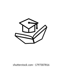 book and hat icon vector design template illustration