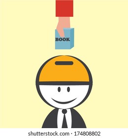 book in  head of business man