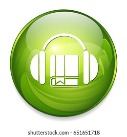 book and headsets icon