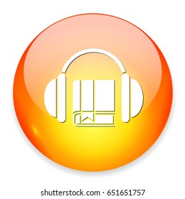 book and headsets icon