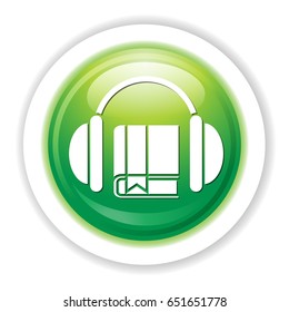 book and headsets icon