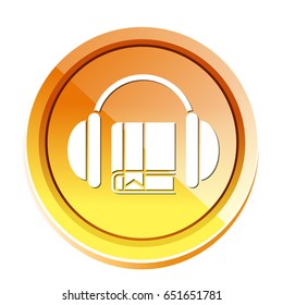 book and headsets icon
