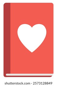 Book heart flat icon vector isolated on white background.