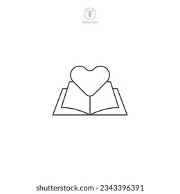 Book with Heart icon symbol vector illustration isolated on white background