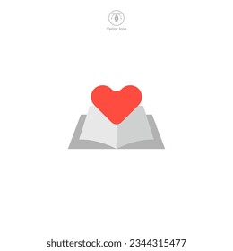 Book with Heart icon symbol vector illustration isolated on white background