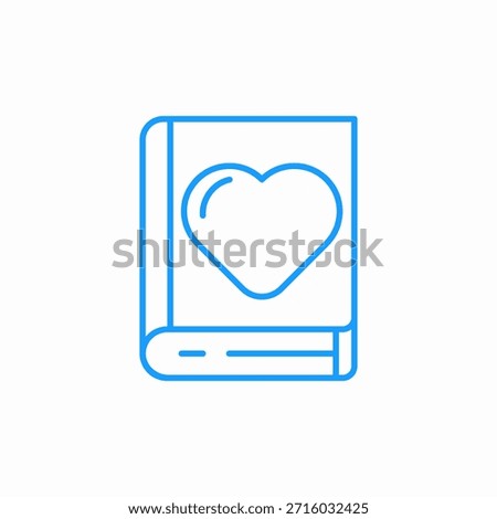 book with heart lovely icon sign vector