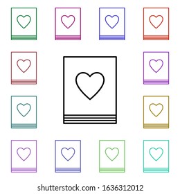 Book with heart multi color style icon. Simple thin line, outline vector of heartbeat icons for ui and ux, website or mobile application