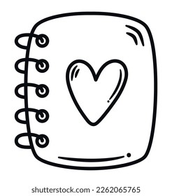 book with a heart over white