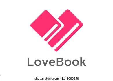 Book Heart Symbol Logo Icon Design Template Elements. Vector Illustration.