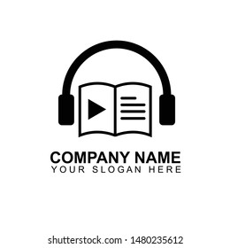 book heatphone icon logo design vector