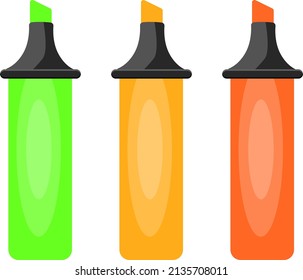 Book highlighters, illustration, vector on a white background.