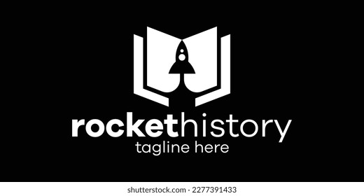 book history and rocket icon vector illustration
