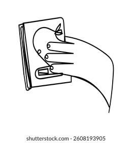 book holding deadline continuous line drawing  icon
