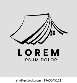 Concepto del logotipo del libro y del hogar para cualquier fin
