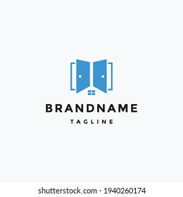 Plantilla de diseño de vectores del logotipo del hogar del libro