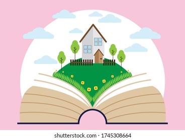 Ilustración de plantilla de libro principal