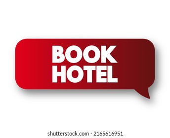 Book Hotel text message bubble, concept background