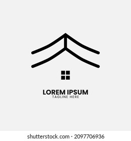 Book house and abstract logo concept for the company, corporate, foundation, business, library, startup, and enterprise.