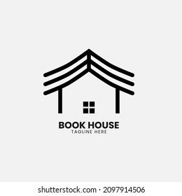 Buchhaus und abstraktes Logo-Konzept für Unternehmen, Unternehmen, Stiftung, Business, Bibliothek, Start-up und Unternehmen.