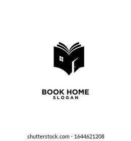 Book house black logo design icon design vector