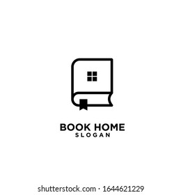 Book house black logo design icon design vector