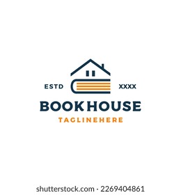 Combinación de casa de libros Ilustración vectorial del diseño del logotipo
