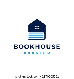 book house home library logo vector icon illustration