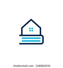 book house home library logo vector icon illustration