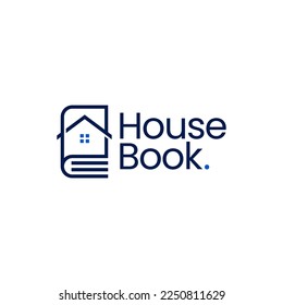 book house home library logo vector icon illustration