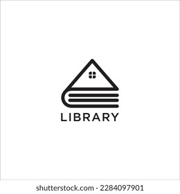 book house home library logo vector icon illustration