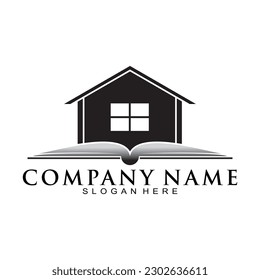 Book house illustration vector logo