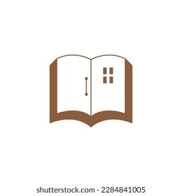 book house logo design abstract vector illustration