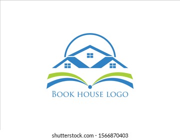 book house logo design and  real state ,construction,building logo template Vector
