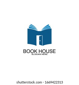 plantilla de diseño del logotipo de la casa de libro para la empresa, vectorial Ilustración