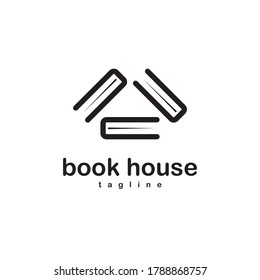 Book house logo design. vector illustration