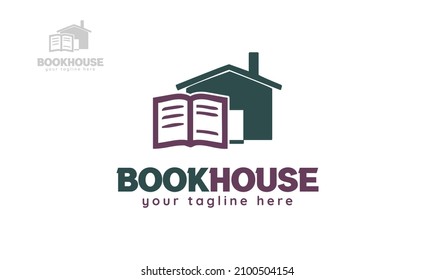 Book house logo design. vector
