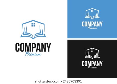 Book house logo design vector illustration template idea