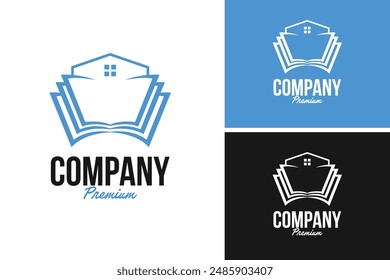 Idea de Plantilla de Ilustración vectorial de diseño de logotipo de casa de libro