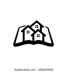 Book and House Logo Template Design, Creative Symbol, Icon