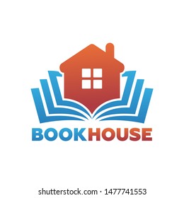 Book House Logo Template Design Vector, Emblem, Design Concept, Creative Symbol, Icon