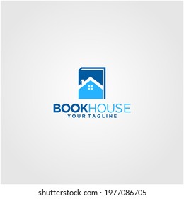 the book house logo that combines the roof of the house and the book