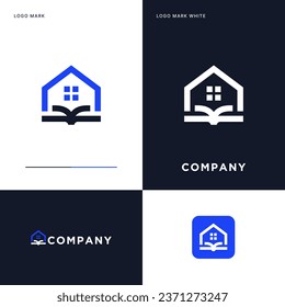 Book House Logo Vector Icon Illustration Design