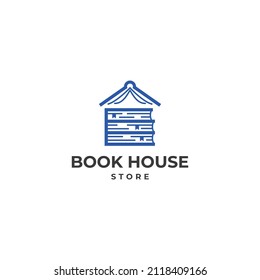 Book House minimal creative logo icon sign symbol design concept vector illustration