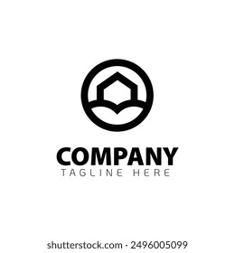 Buchhaus einfaches Logo-Design, Hauslogo, Buchlogo