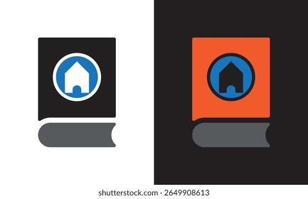 Book house vector icon. Great logo icon for, office, industry, social media, entertainment and web.