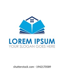 vector de la casa del libro, logotipo de biblioteca